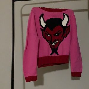 Betsey Johnson Vintage Devil Crop Sweater